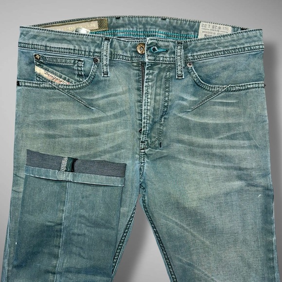 Diesel Jeans Men 28x28 Green Shioner Slim Skinny Grunge Rockstar Skater 0603B - Picture 1 of 13